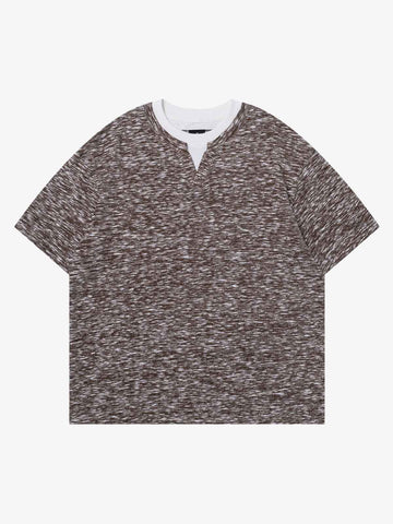 Vintage Grunge Marl Knit Short Sleeve T-Shirt
