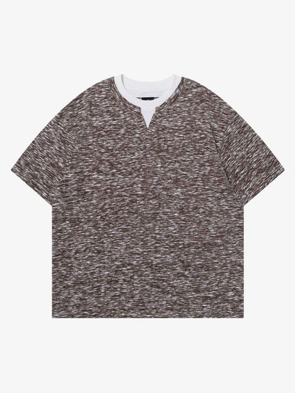 Vintage Grunge Marl Knit Short Sleeve T-Shirt