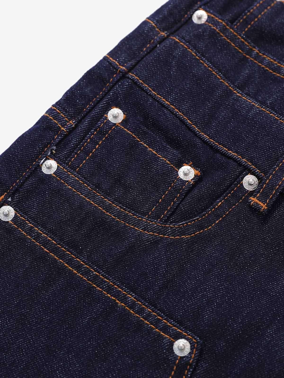 Studded Double-Waist Wide-Leg Jorts 