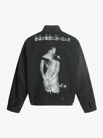 Vintage Washed Character Graphic Jacket 