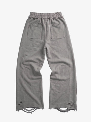 Asymmetrical Logo Embroidered Pants