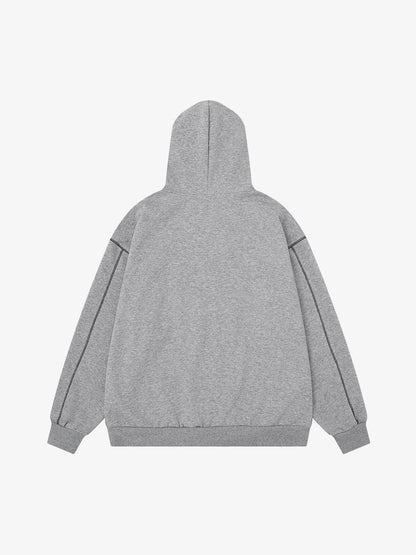 Logo Embroidered Zip Hoodie