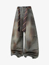 Gradient Sandwash Detachable Tie Baggy Jeans