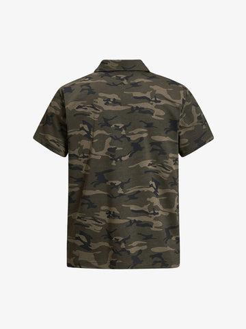 Floral Letter Print Polo Shirt