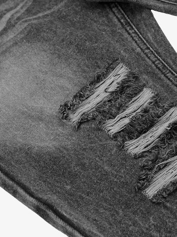 Stacked Flared Ripped Washed Pants