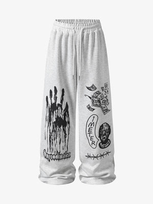 Dark Graphic Print Sweatpants