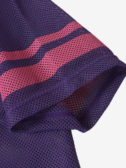 Purple Mesh Athletic Jersey with Pink Number 89 – Breathable Sportswear Tee