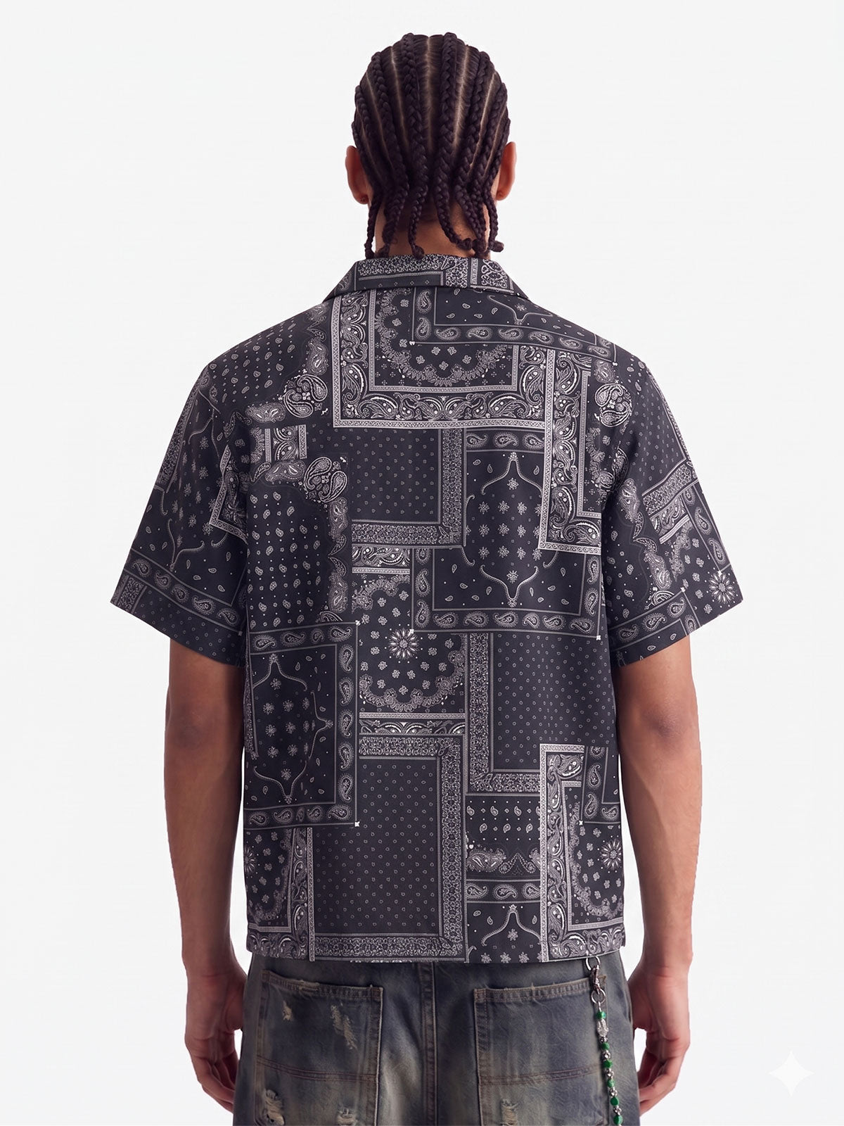 Vintage Bandana Patchwork Cuban Shirt