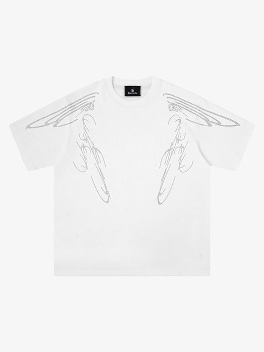 Y2K Cyber Aesthetic Rhinestone Graphic T-Shirt