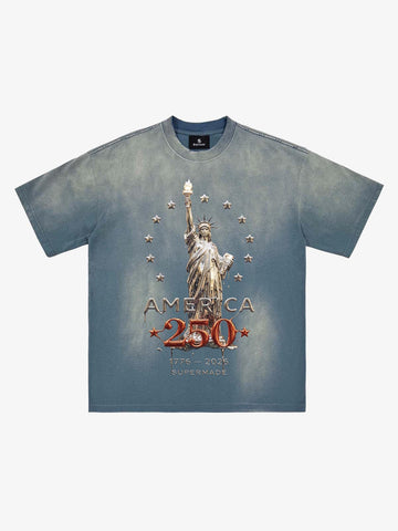 Liberty Statue Chrome Washed T-Shirt