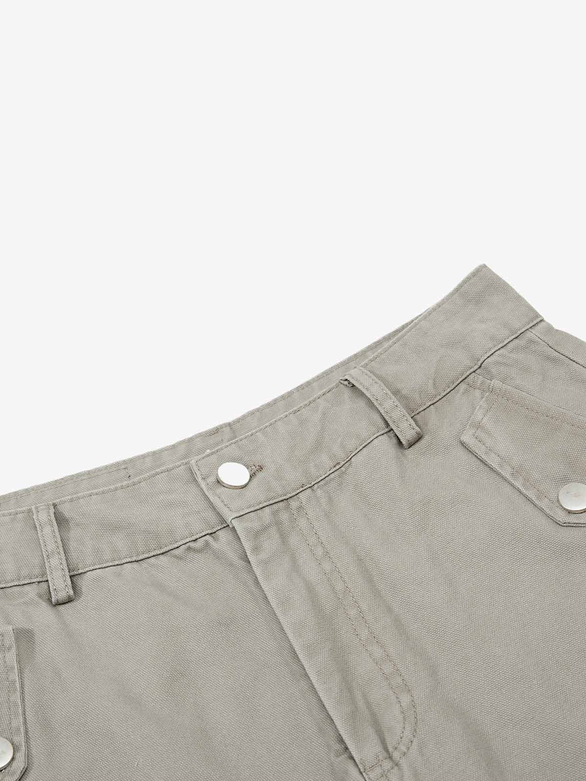 Ruched Cuffs Curved Cargo Pants