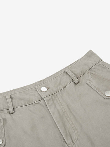 Ruched Cuffs Curved Cargo Pants