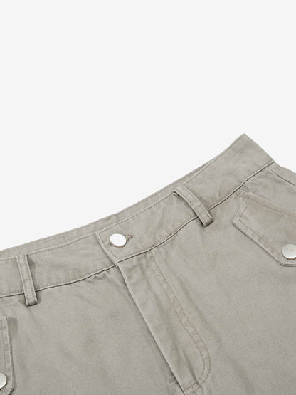 Ruched Cuffs Curved Cargo Pants