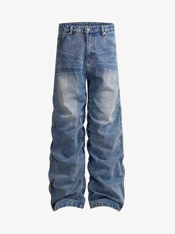 Y2K Faded Stacked Denim Jeans