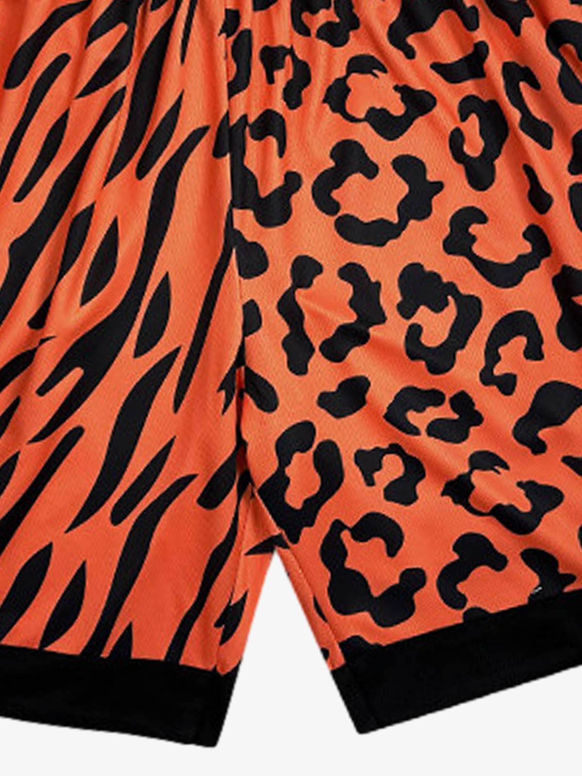 Moisture-Wicking Split Leopard Mixed Sport Shorts 