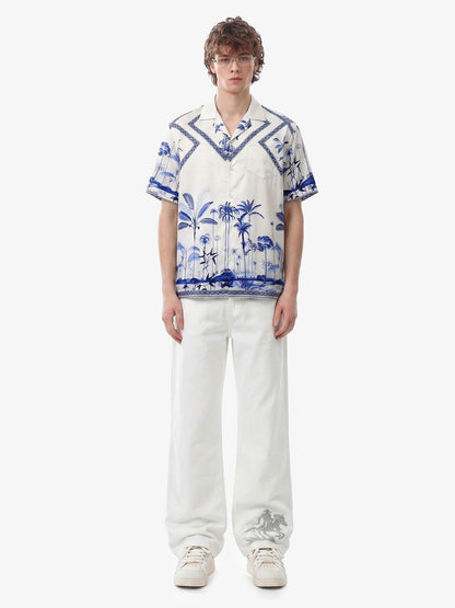 Geometric Palm Leaf Hawaiian Shirt