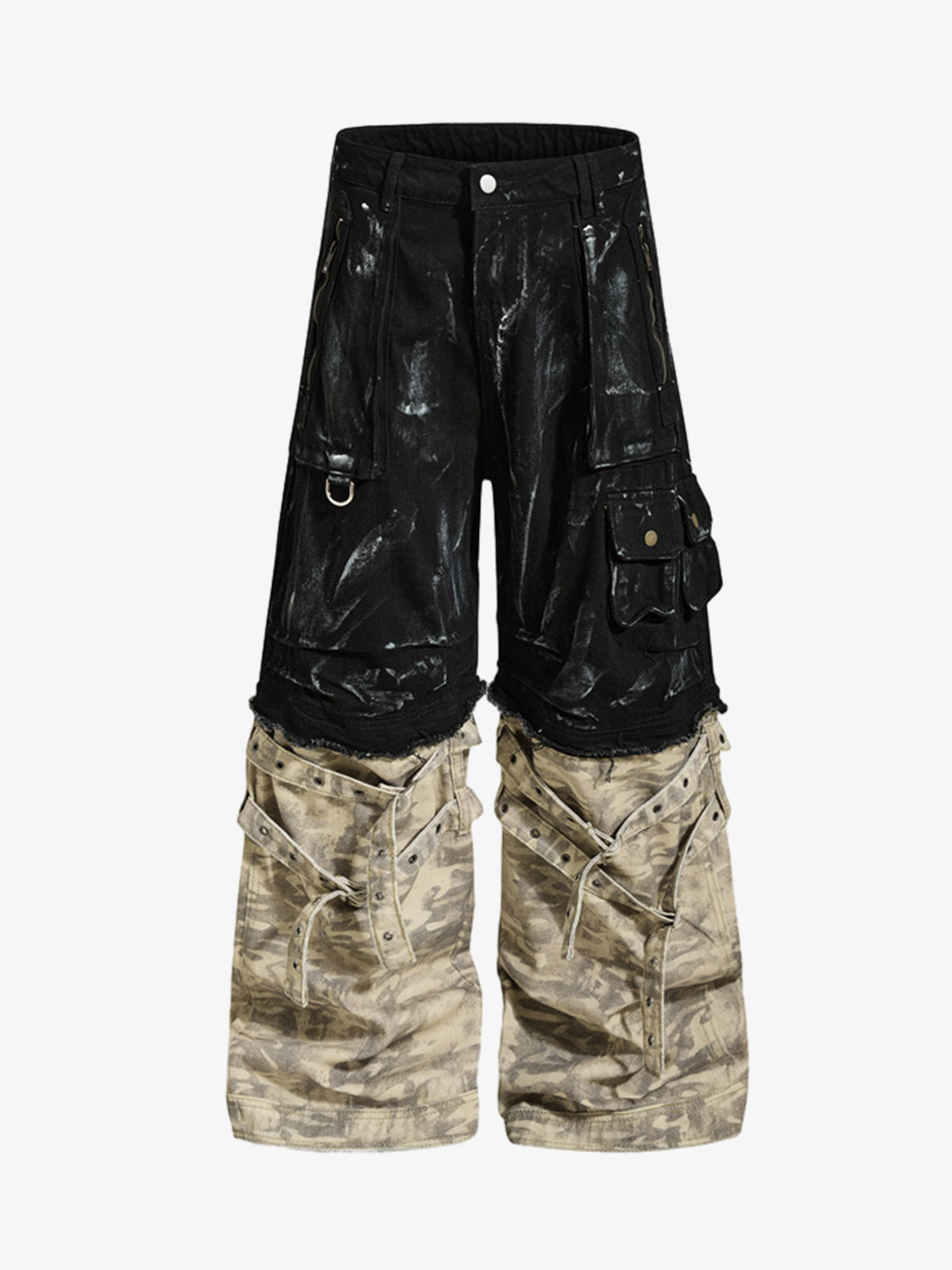 Deconstructed Layered Patchwork Cargo Pants