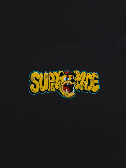 Street Graffiti Trendy Tiger Head Font T-Shirt 