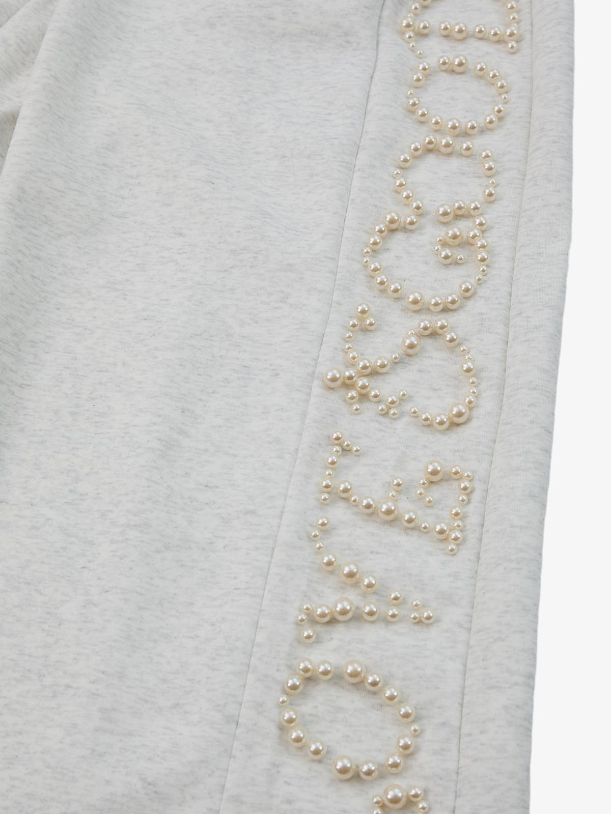 Pearl Embellished Wide-Leg Sweatpants 