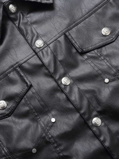 Snakeskin Patchwork Cropped Workwear Jacket
