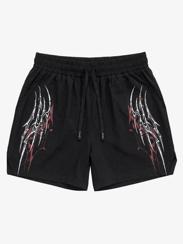 Y2K Thorn Graphic Drawstring Shorts