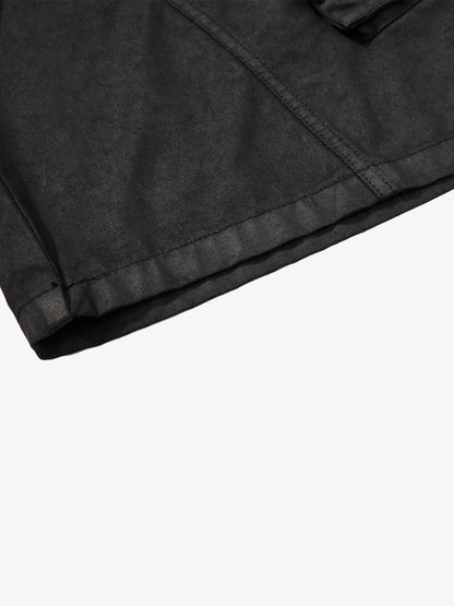 High-Waisted Cargo Shorts – Cotton Twill Oversized Utility Fit