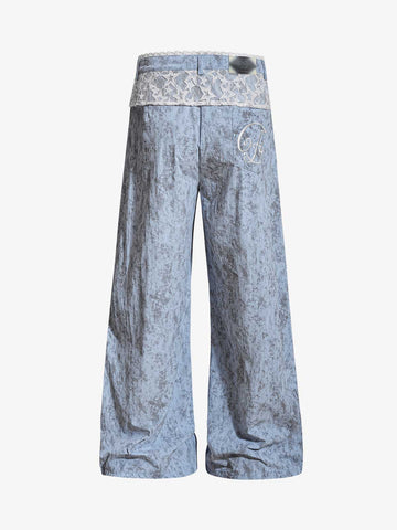 Star Lace Patchwork Casual Pants