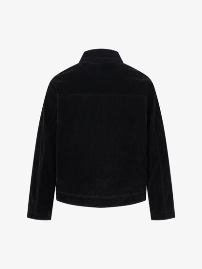 Retro Unique Metal Button Lapel Suede Bomber Jacket - 2538 
