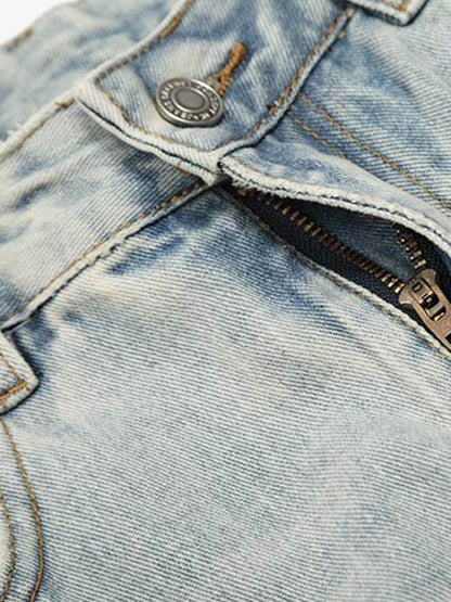 Light Wash Loose Fit Denim Jorts 