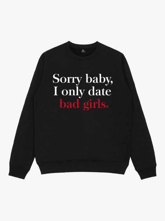 Thesupermade Street Contrast Design Letter Print Round Neck Sweatshirt 