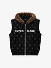 Faux Mink Fur Polka Dot Zip-up Hooded Vest