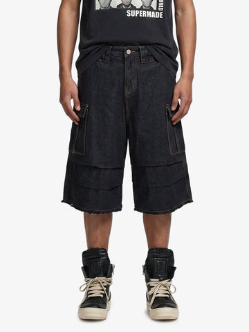 Vintage Contrast Stitch Cargo Shorts 