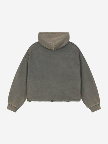 Band Graphic Washed Distressed Hoodie