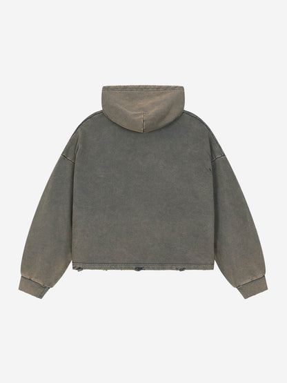 Band Graphic Washed Distressed Hoodie