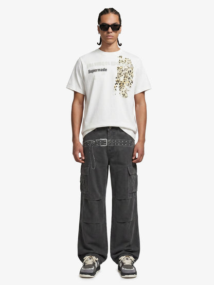 Vintage Belt Print Cargo Pants 