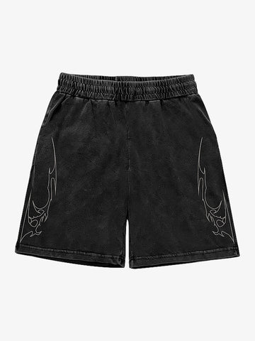 Dark Gothic Print Shorts