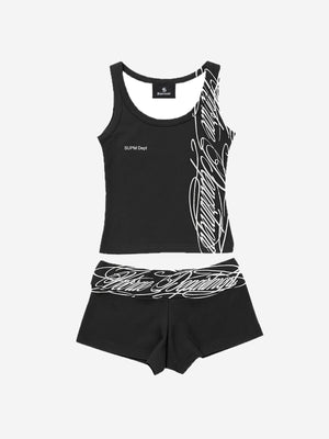 Y2K Camo Graffiti Tank Set