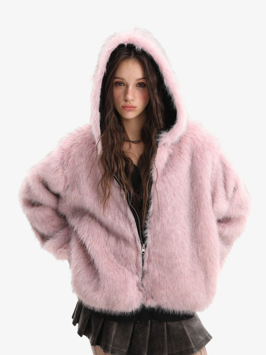 Street Fur Reversible Hooded Jacket - 2493 