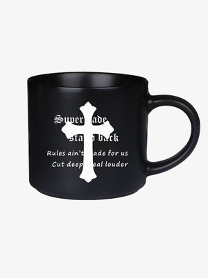 Supermade Black Gothic Cross Pattern Mug 