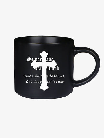 Supermade Black Gothic Cross Pattern Mug 