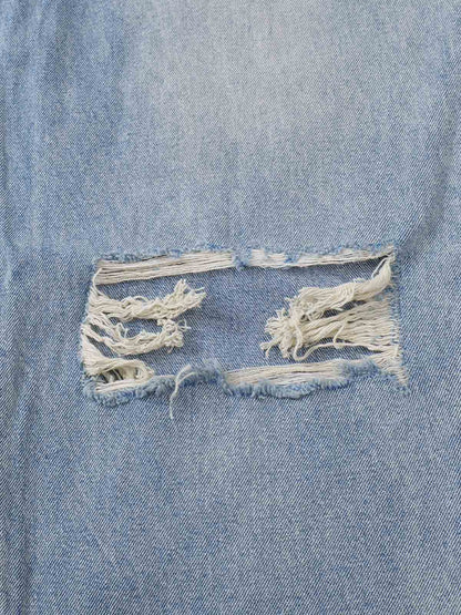 Retro Ripped Wide Leg Jeans 