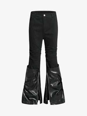 Black High-Waisted Slim Fit Chino Pants – Star Button Detail Cotton Twill