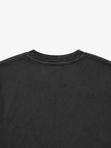 Cross Flame Graphic Distressed Long Sleeve Tee