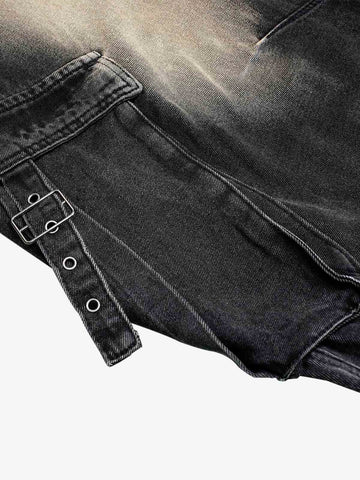 Deconstructed Multi-Pocket Cargo Jeans