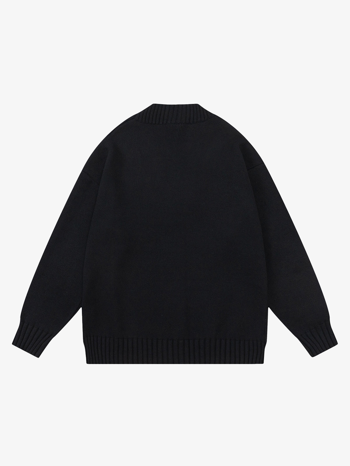 Layered Double V-Neck Ribbed Knit Cardigan 