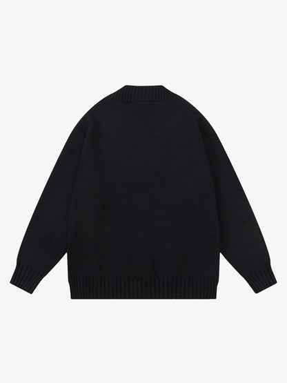 Layered Double V-Neck Ribbed Knit Cardigan 
