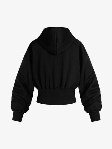 Graffiti Pearl Embellished Cropped Hoodie
