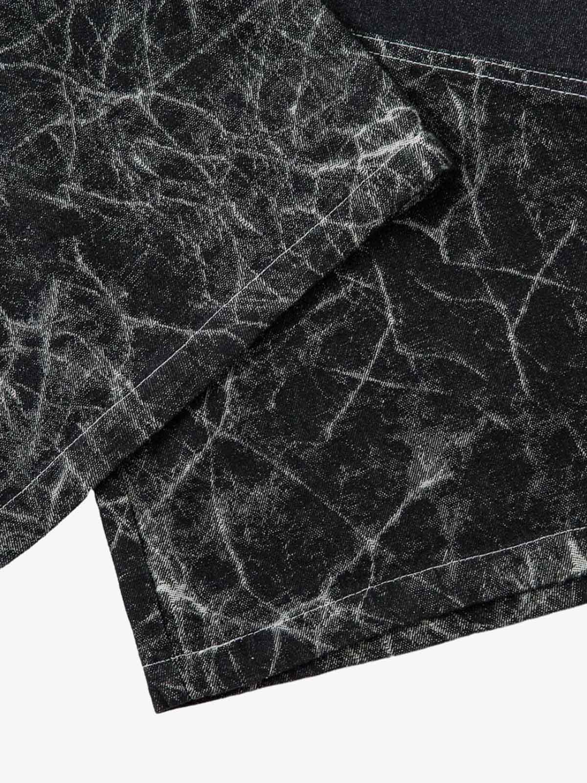 Deconstructed Split Tie-Dye Jeans 