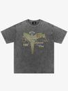 Distressed Washed Gothic Angel Graphic T-Shirt 