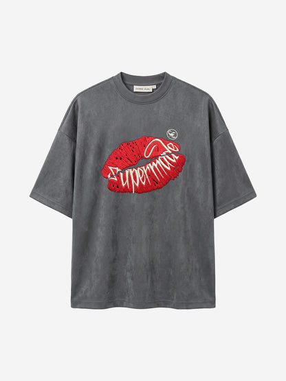 Suede Oversized Streetwear T-Shirt